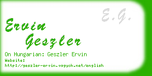 ervin geszler business card